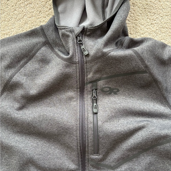 Outdoor Research Mens Charcoal Hoodie Full Zip - Picture 3 of 5